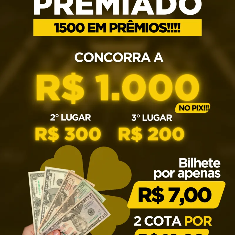 Imagem da campanha Pix premiado!! Mais de 1500 em prêmios