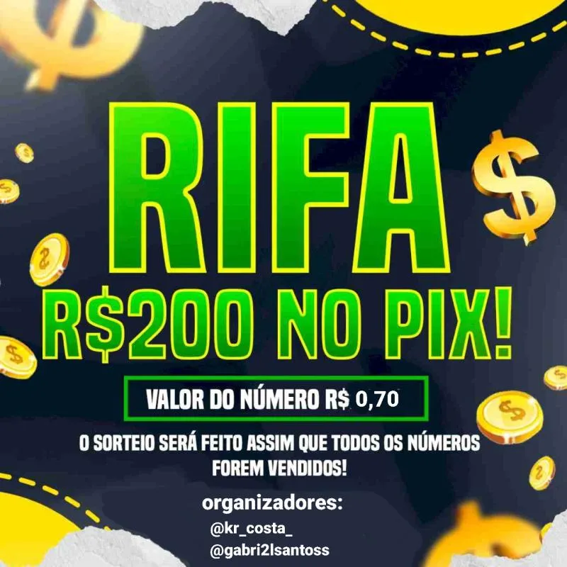 Imagem da campanha Rifa 200 no pix