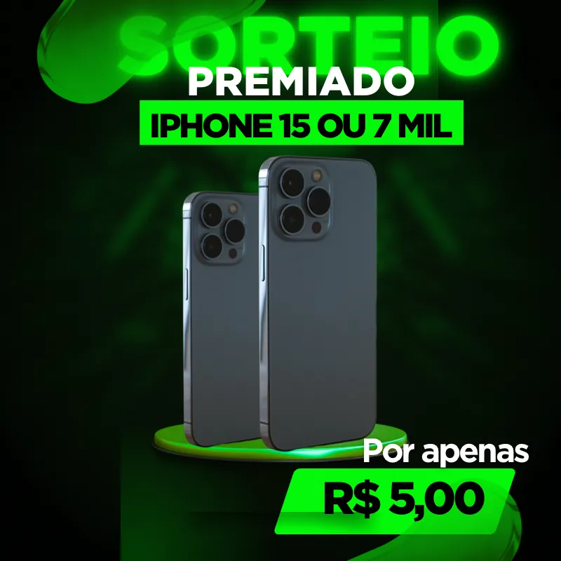 Imagem da campanha iPhone 15 ou 7mil no Pix