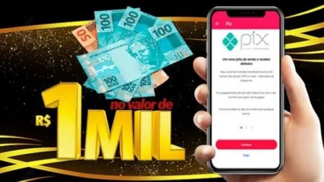 Imagem da campanha MIL *REAIS*  NO PIXX