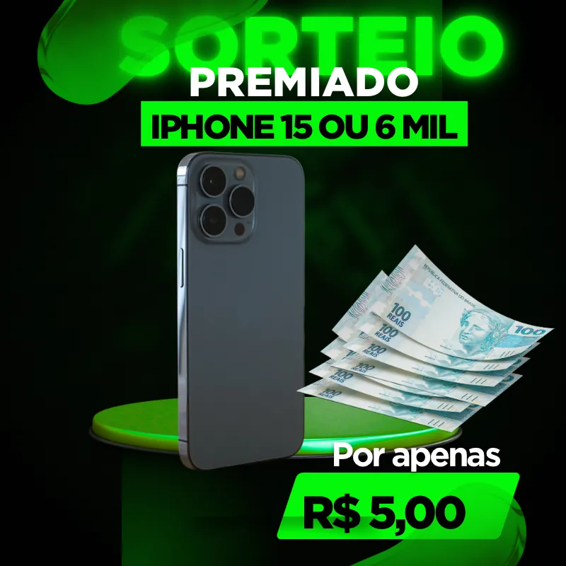 Imagem da campanha iPhone 15 ou 6mil no Pix