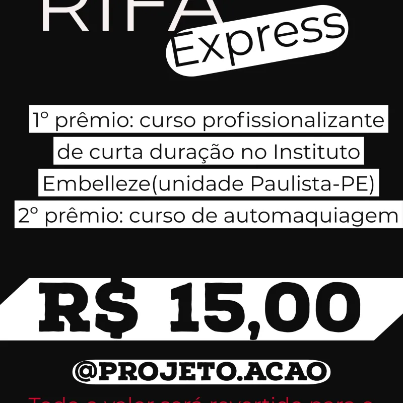 Imagem da campanha Rifa express - mães sertanejas