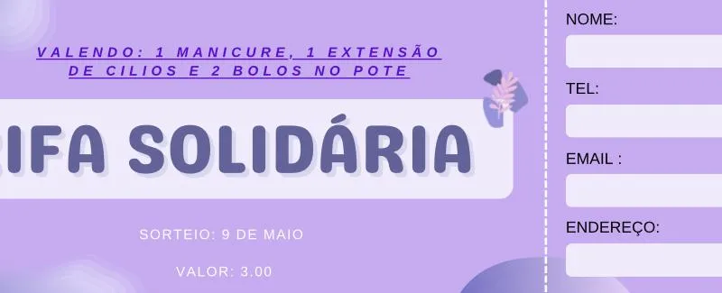 Imagem da campanha Rifa solidária