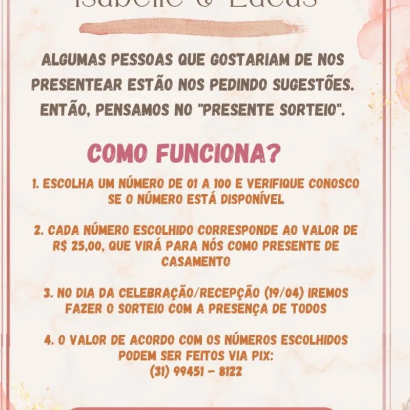 Imagem da campanha Rifa presente de casamento