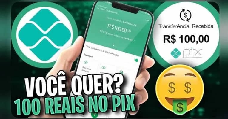 Imagem da campanha Vem Concorrer a R$ 100 no pix