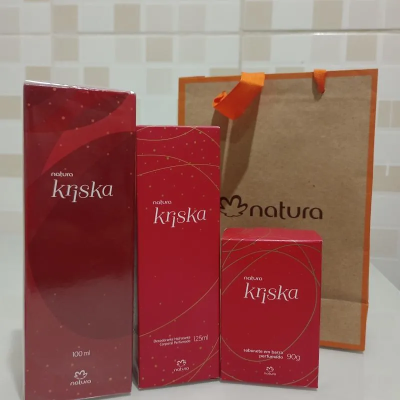 Imagem da campanha Kit natura   1 perfume da kriska 100ml ) 1sabonete em barra 90g kriska)1 desodorante hidratante corporal perfumado 125ml