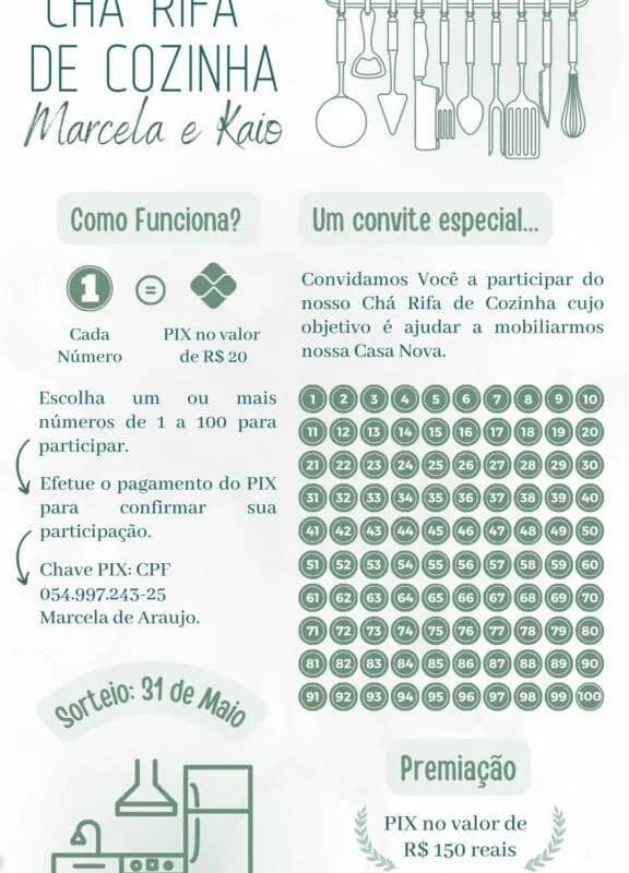 Imagem da campanha Chá rifa de cozinha