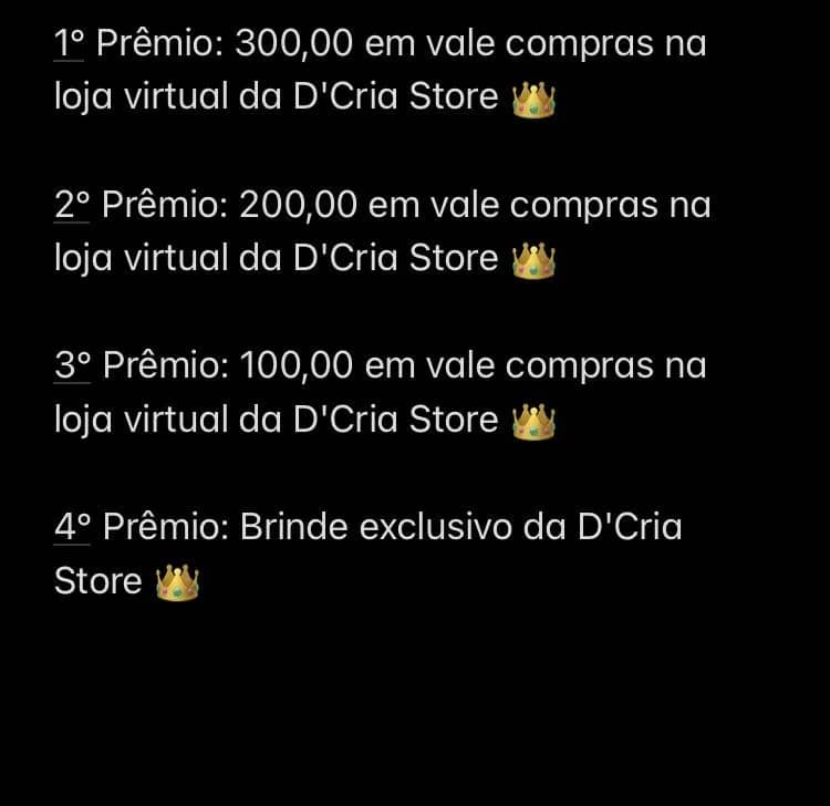 Imagem da campanha Sorteios de produtos da Loja d’cria store