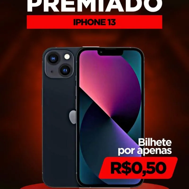 Imagem da campanha Sorteio premiado-IPhone 13