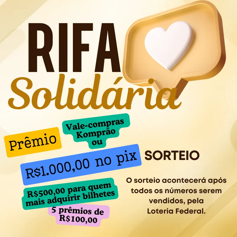 Imagem da campanha Rifa solidária