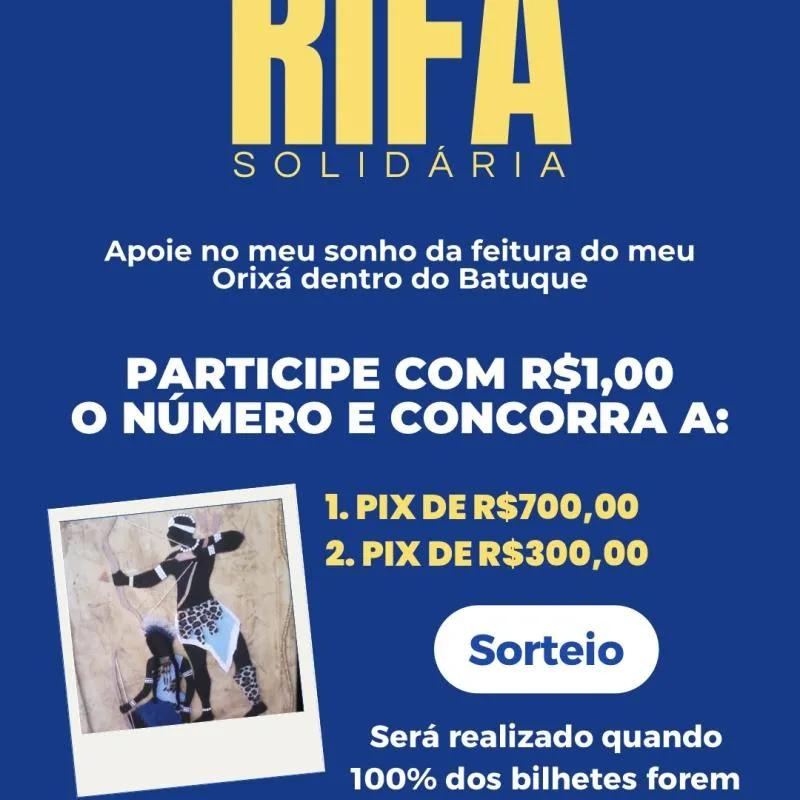 Imagem da campanha RIFA SOLIDÁRIA