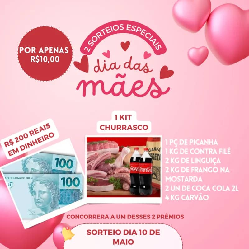 Imagem da campanha Sorteio dia das mães