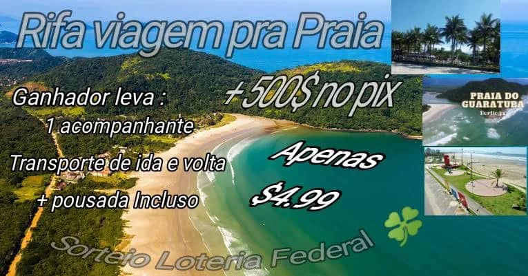 Imagem da campanha Viagem para praia com 1 acompanhante tudo pago+ $500 no pix