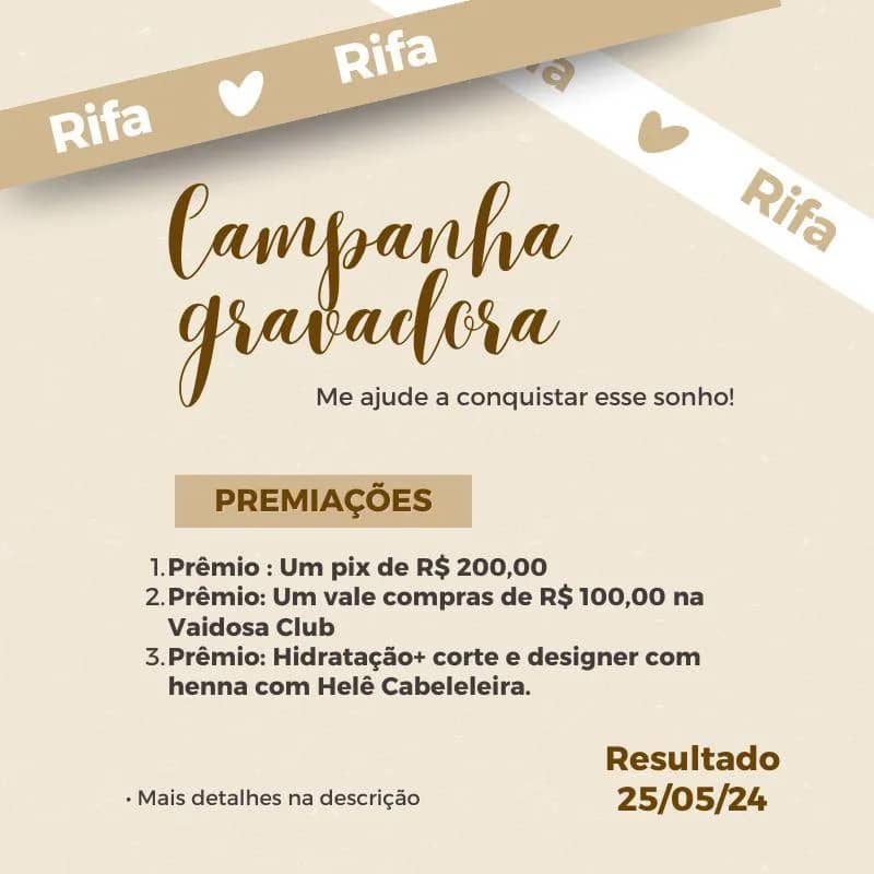 Imagem da campanha CAMPANHA GRAVAÇÃO