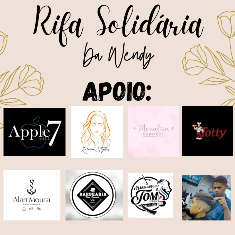 Imagem da campanha Rifa Solidária da Wendy