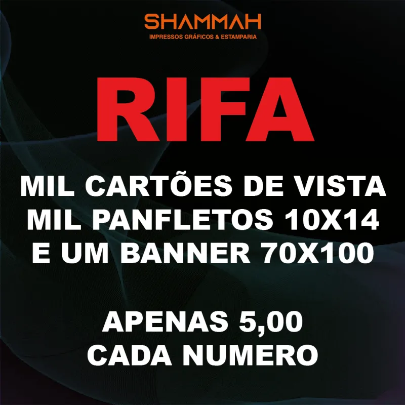Imagem da campanha RIFA SHAMMAH