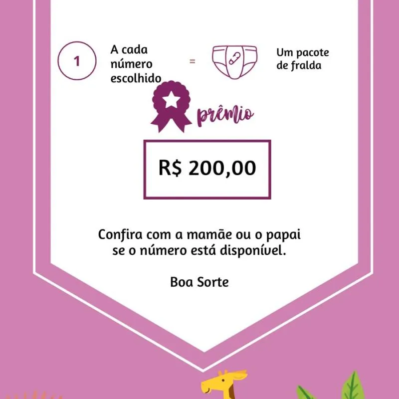 Imagem da campanha Chá Rifa da Isabelly