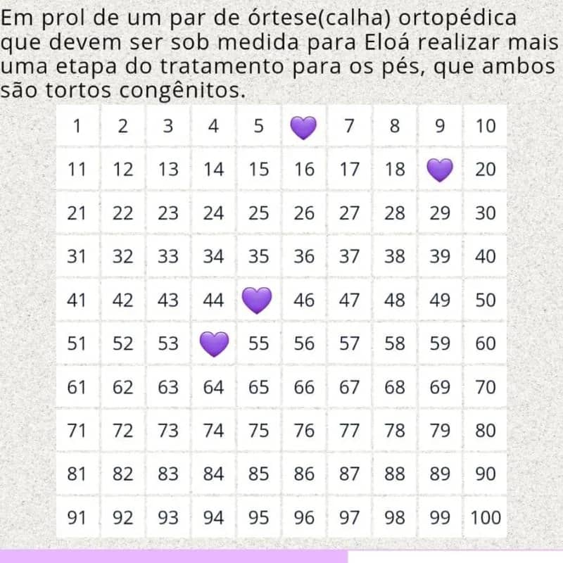 Imagem da campanha RIFA SOLIDÁRIA PARA COMPRA DA ORTESE ORTOPEDICA DE ELOA SOPHIA