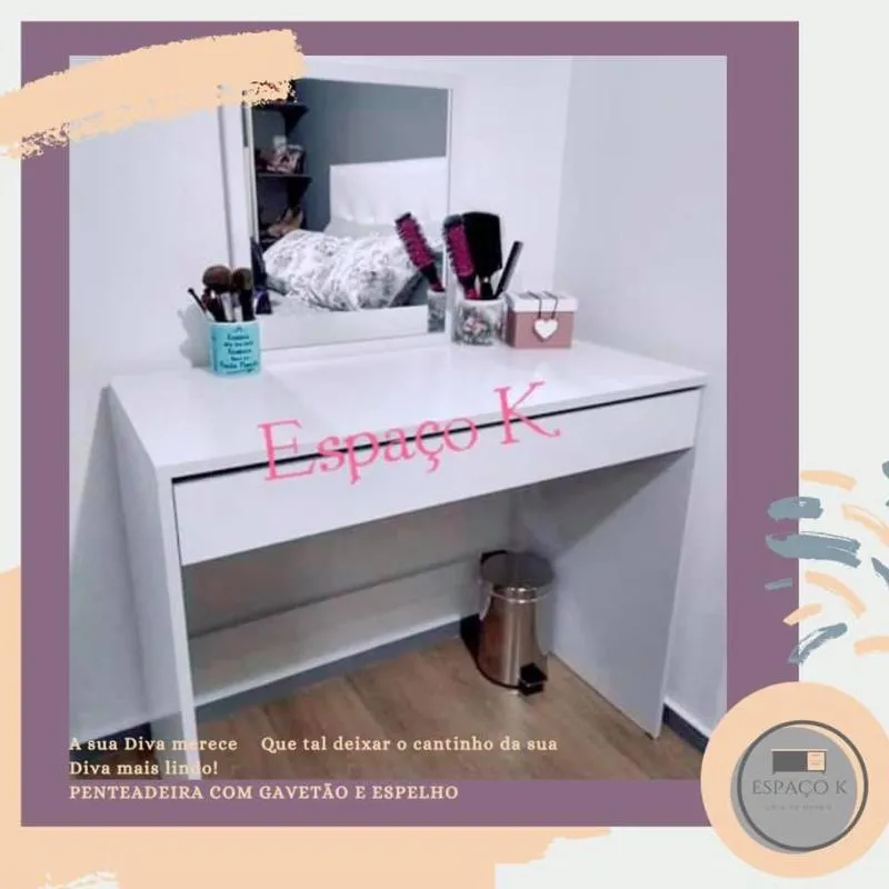 Imagem da campanha 🌸 💕PENTEADEIRA COM GAVETÃO E ESPELHO 💕 PENTEADEIRA NOVA COM GAVETÃO