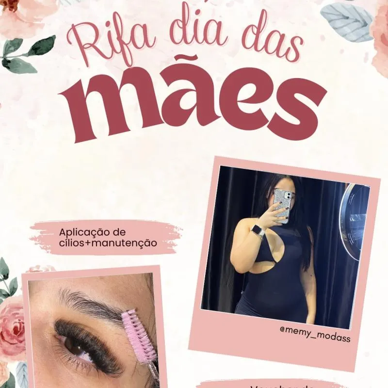 Imagem da campanha Aplicação de cílios+manutenção e voucher de 200$ na Memy Modas