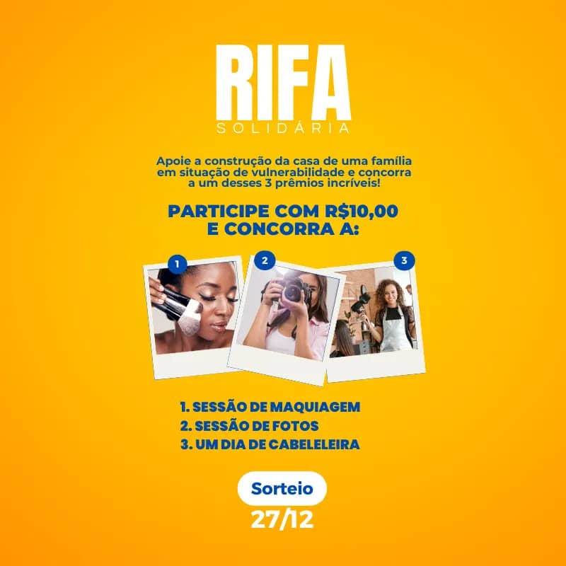 Imagem da campanha Rifa Solidária para Ajudar Família