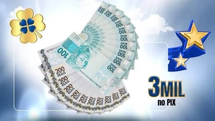 Imagem da campanha 3 mil reais no pix por apenas 50 centavos