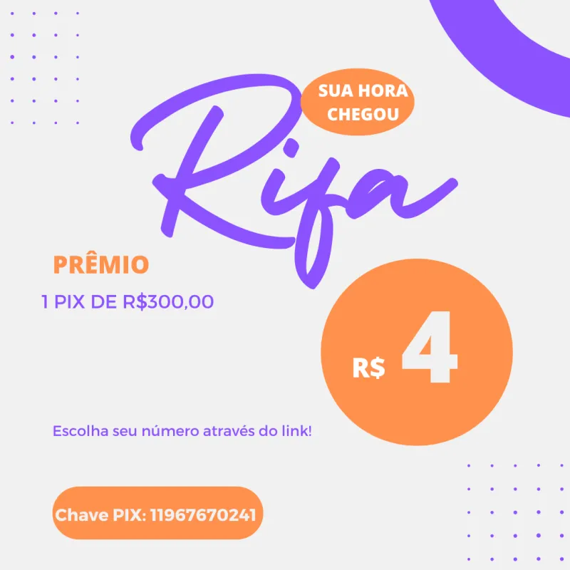 Imagem da campanha PIX de R$300,00