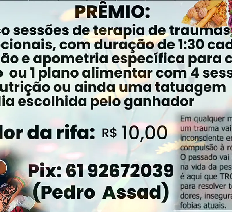 Imagem da campanha Rifa para Pedro se formar