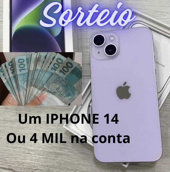 Imagem da campanha IPHONE 14 OU 4 MIL NA CONTA.