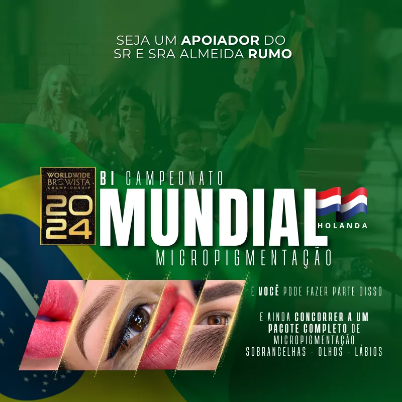 Imagem da campanha Vamos juntos representar o Brasil no mundial de micropigmentação- (Seja um Patrocinador Sr e Sra Almeida)