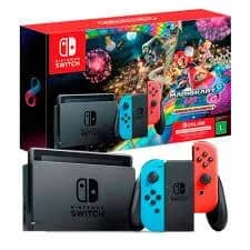 Imagem da campanha Nintendo Switch super conservado com case e mais 3 jogos. Não acompanha caixa