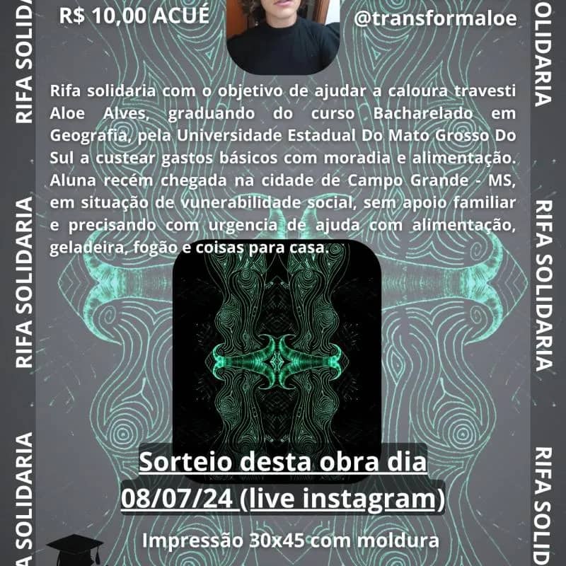 Imagem da campanha Ajude uma travesti a permanecer na universidade