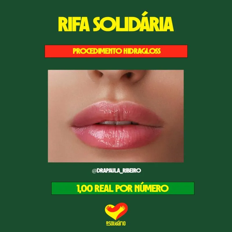 Imagem da campanha Procedimento Hidragloss! Rufa RS Solidário - Dra. Paula Ribeiro