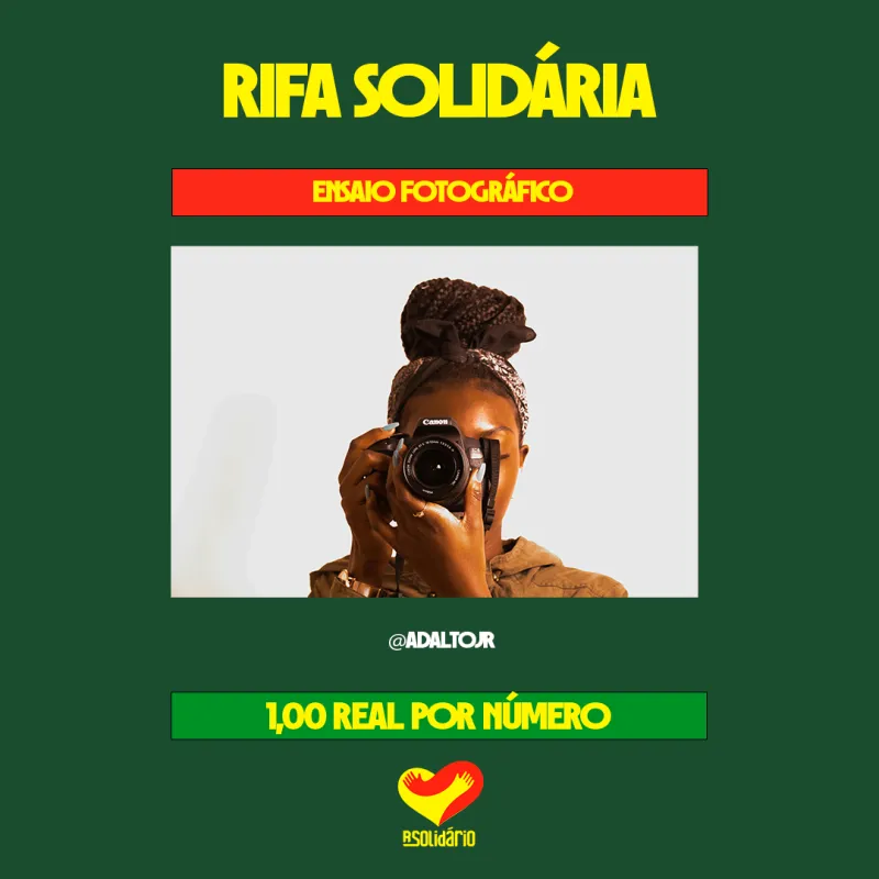 Imagem da campanha Ensaio fotográfico! Rifa RS Solidário - @adaltojr
