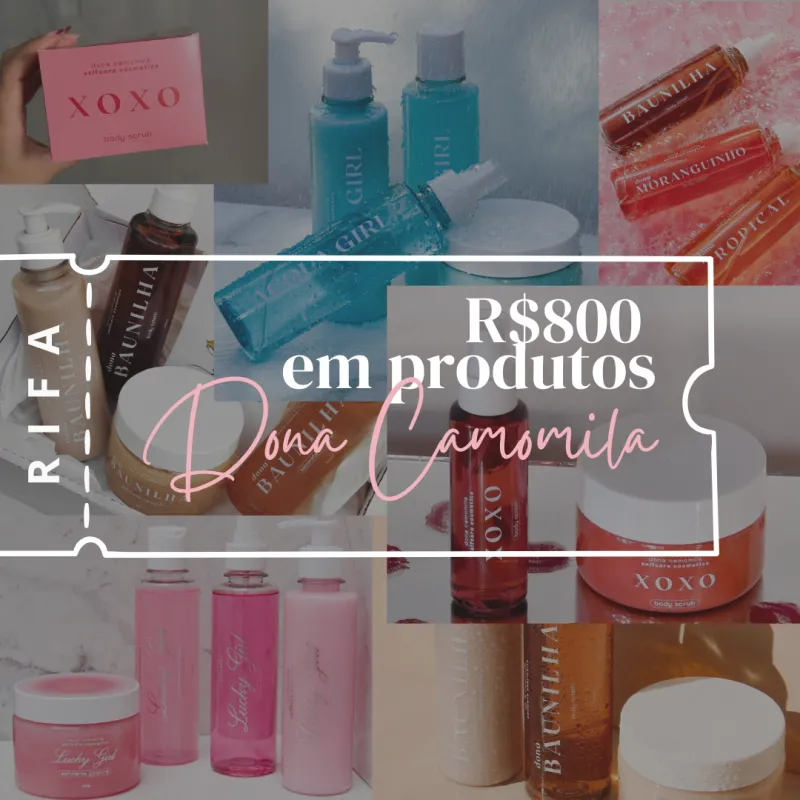 Imagem da campanha RIFA DONA CAMOMILA | $800 EM PRODUTOS