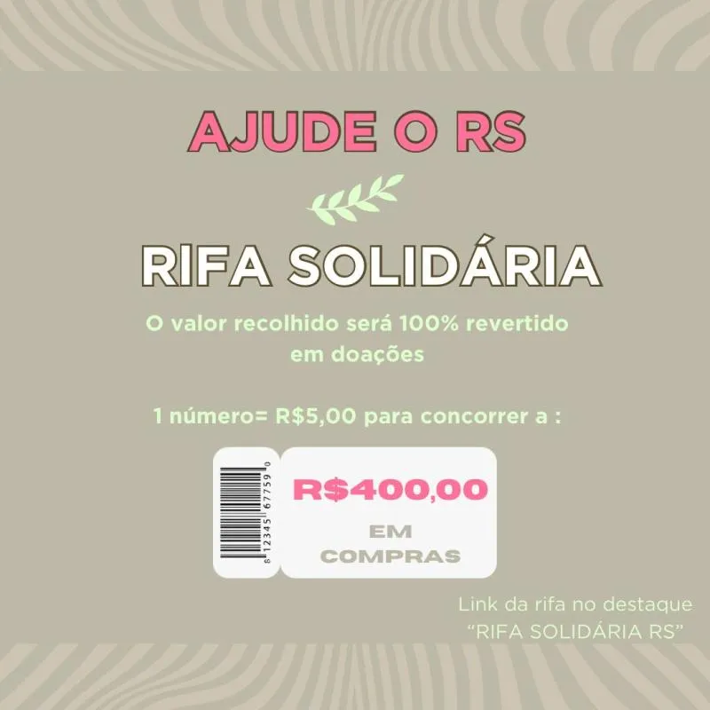 Imagem da campanha RIFA SOLIDÁRIA - AJUDE O RS