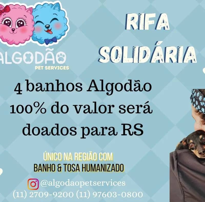 Imagem da campanha Ação solidária RS - Valendo Banho Na Algodão