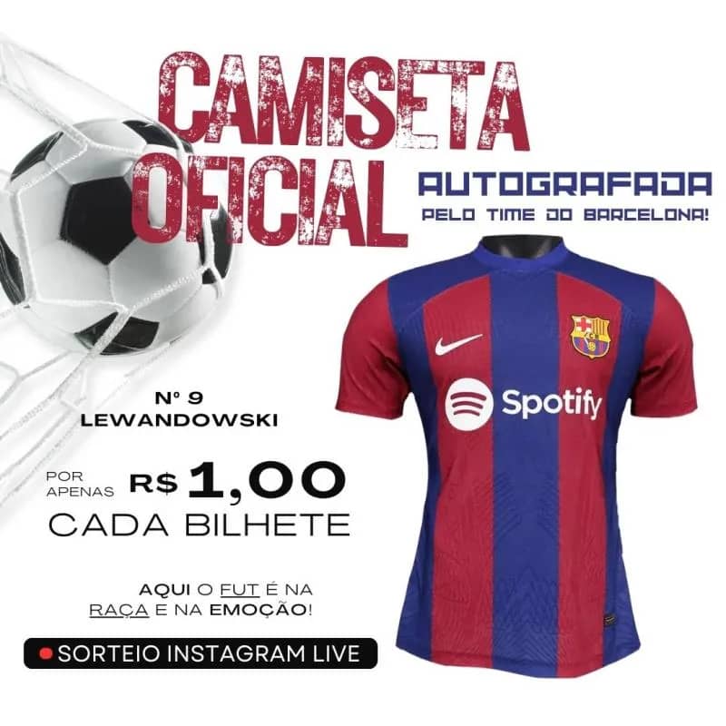 Imagem da campanha Camiseta Barcelona Autografada