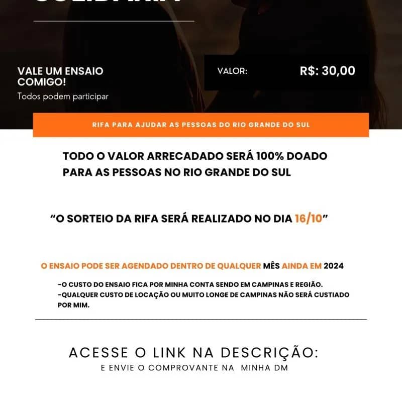 Imagem da campanha RIFA SOLIDARIA - SOS RIO GRANDE DO SUL / VALE ENSAIO.