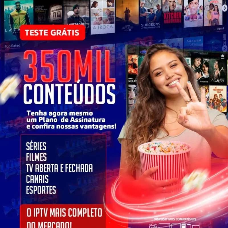 Imagem da campanha 1 ano de streaming e canais