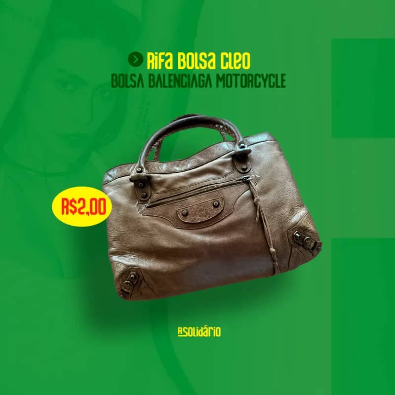 Imagem da campanha Bolsa Balenciaga Motorcycle! Rifa RS Solidário - @cleo