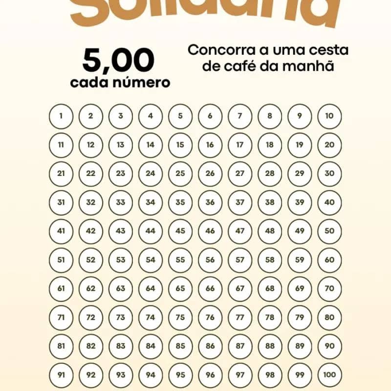 Imagem da campanha Rifa solidária será sorteado uma cesta de café da manhã