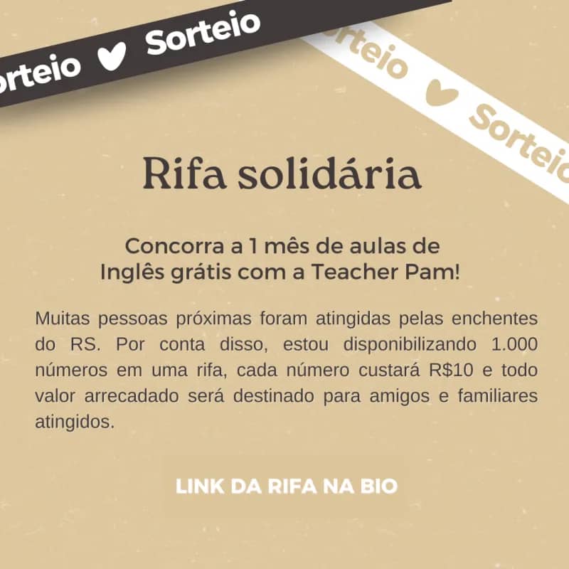 Imagem da campanha RIFA SOLIDÁRIA - TEACHER PAM