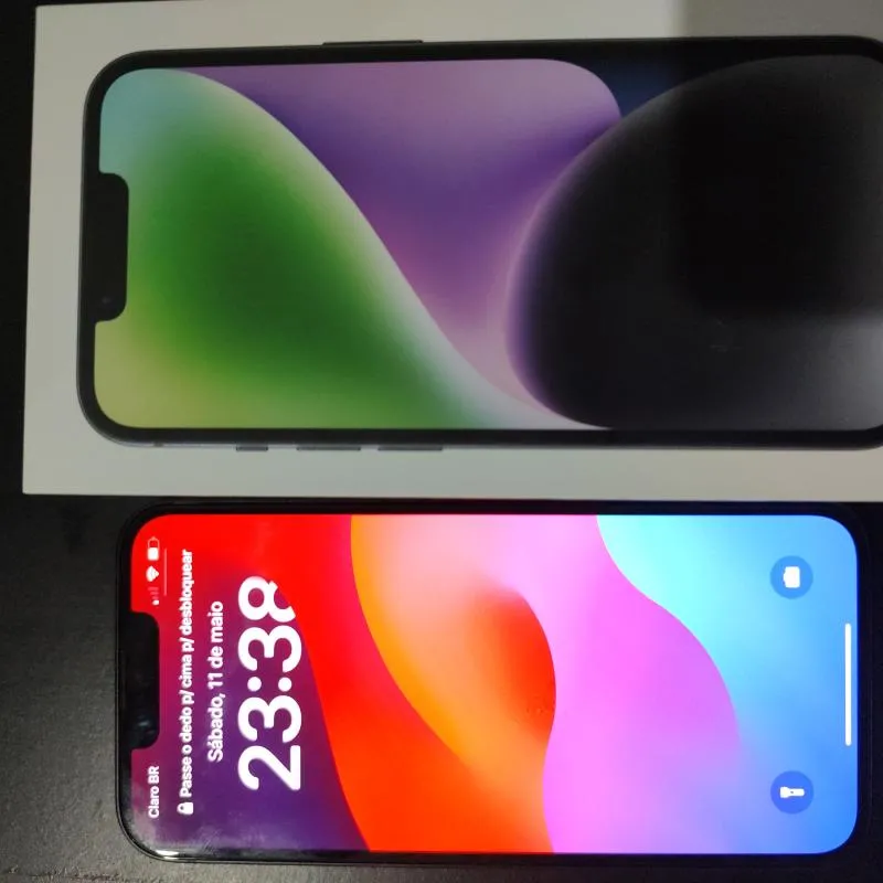 Imagem da campanha iPhone 14 256gb ou 3.800 no pix