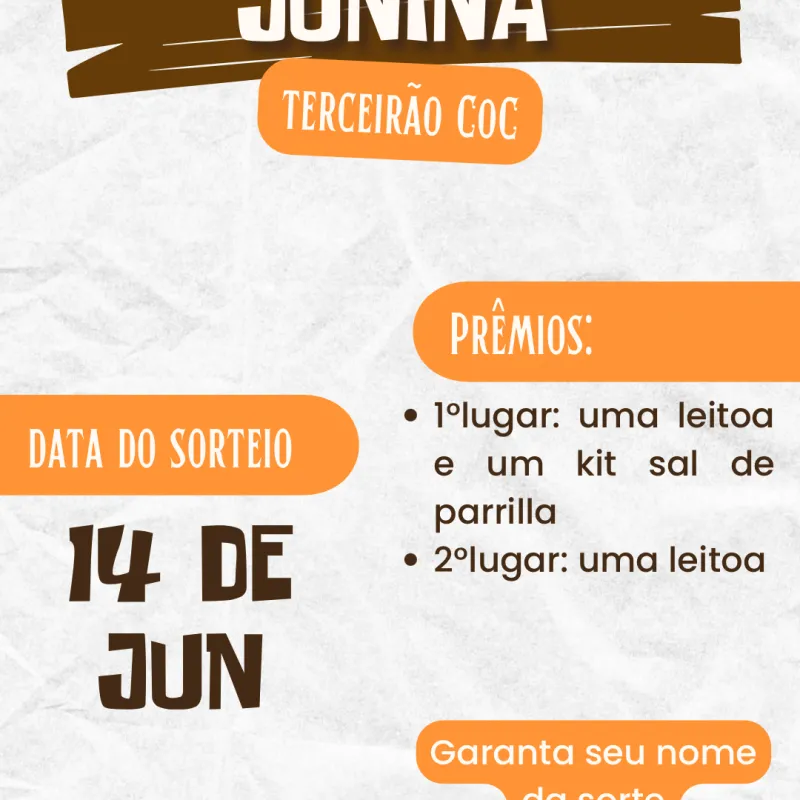 Imagem da campanha Rifa Junina