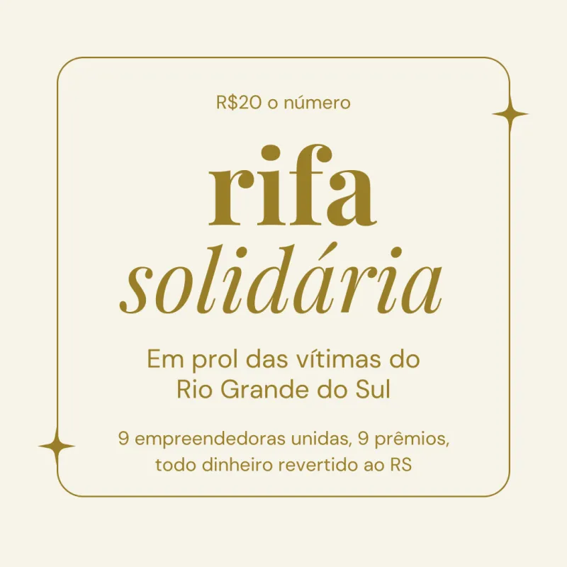Imagem da campanha Rifa Solidária em Prol do RS