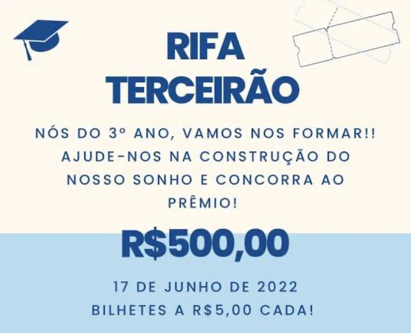 Imagem da campanha Rifa terceirão