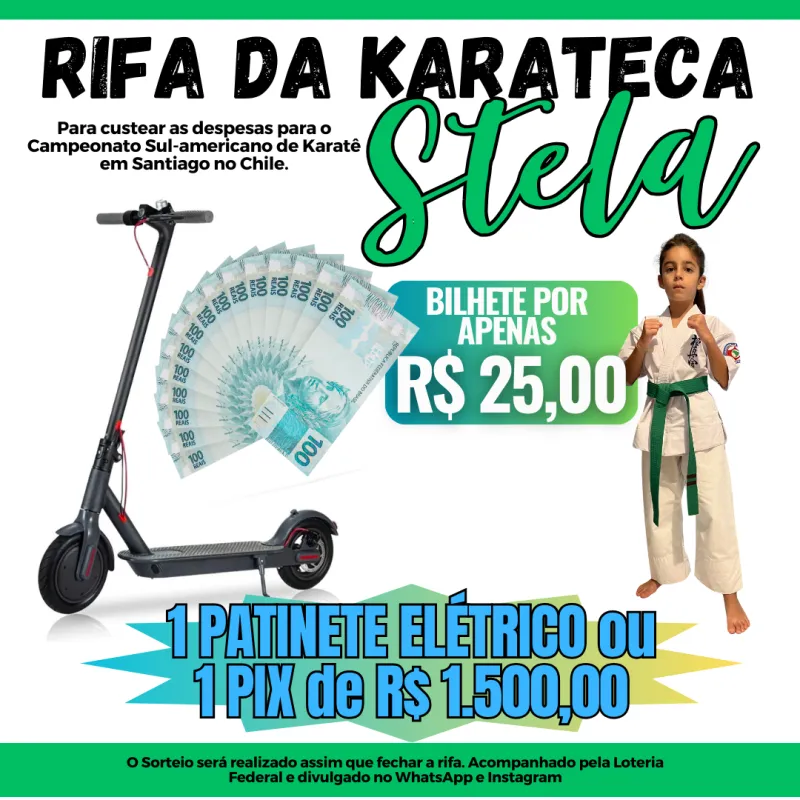 Imagem da campanha RIFA DA KARATECA STELA