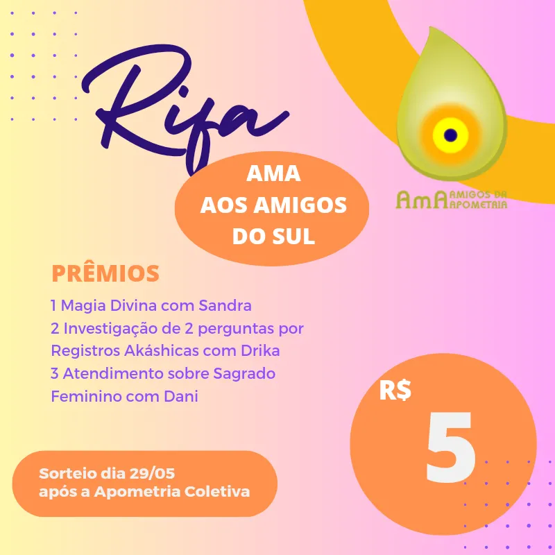 Imagem da campanha Rifa aos Amigos do Sul