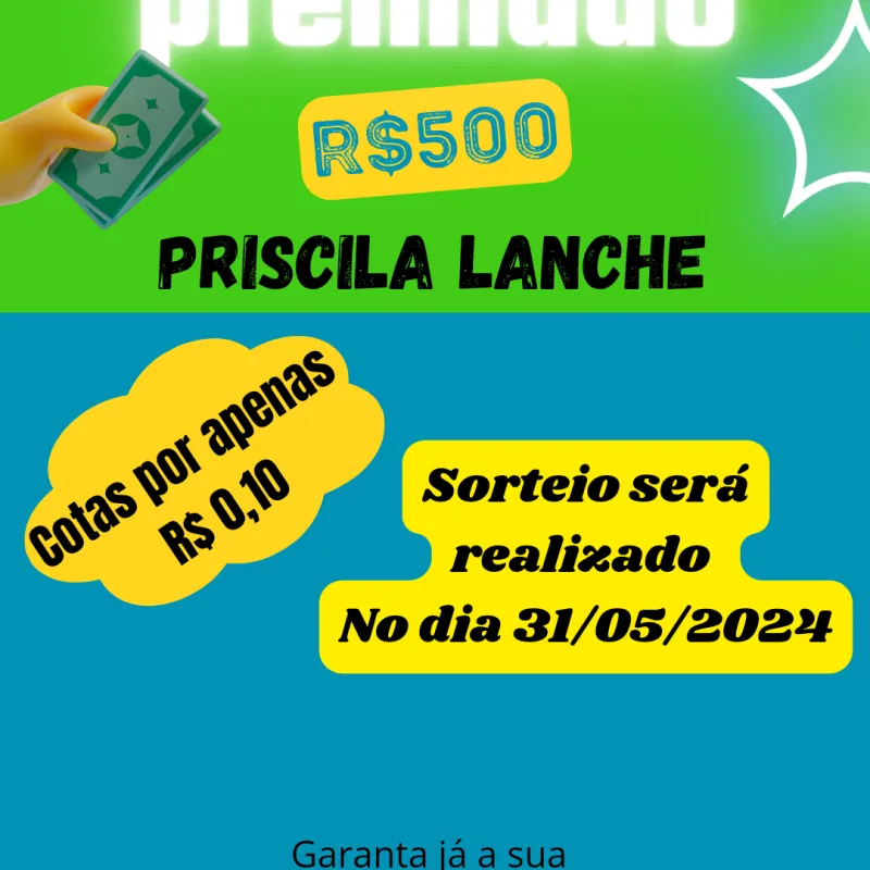 Imagem da campanha Sorteio Priscila lanche